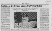 Profesora de Pirque lanzó su primer libro  [artículo]