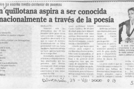 Joven quillotana aspira a ser conocida internacionalmente a través de la poesía  [artículo]