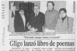 Gligo lanzó libro de poemas  [artículo]