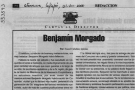 Benjamín Morgado  [artículo] Tussel Caballero Iglesias