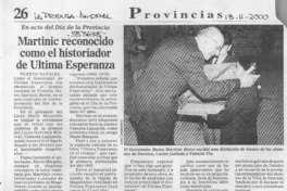 Martinic reconocido como el historiador de Última Esperanza  [artículo]