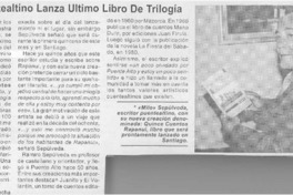 Escritor puentealtino lanza último libro de trilogía  [artículo]