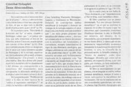 Deus Absconditus  [artículo] Jorge Fuentes
