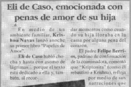 Eli de Caso, emocionada con penas de amor de su hija  [artículo]