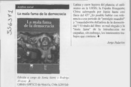 La mala fama de la democracia  [artículo] Jorge Palacios