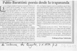 Pablo Barattini:poesía de la trapananda  [artículo] Wellington Rojas Valdebenito
