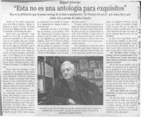 "Esta no es una antología para exquisitos" "Esta no es una antología para exquisitos"