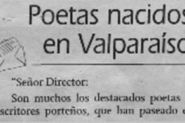 Poetas nacidos en Valparaíso Poetas nacidos en Valparaíso