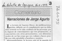 Narraciones de Jorge Agurto Narraciones de Jorge Agurto