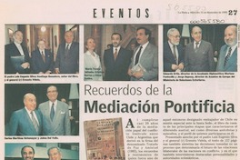 Recuerdos de la mediación Pontificia