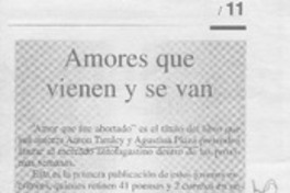 Amores que vienen y se van  [artículo]