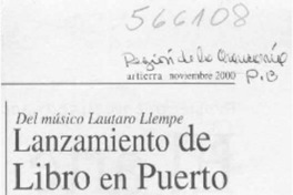 Lanzamiento de Libro en Puerto Saavadra