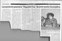 Lanzamiento poemario "Pequeño País" del joven poeta rinconadino  [artículo]
