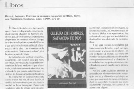 Cultura de hombres, salvación de Dios Cultura de hombres, salvación de Dios
