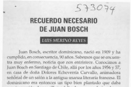 Recuerdo necesario de Juan Bosch Recuerdo necesario de Juan Bosch
