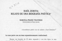 Raúl Zurita, relato de una biografía poética Raúl Zurita, relato de una biografía poética