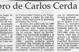 Reeditan libro de Carlos Cerda  [artículo]
