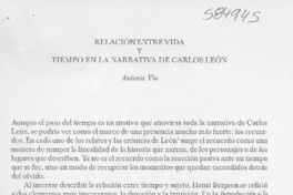Relación entre vida y tiempo en la narrativa de Carlos León Relación entre vida y tiempo en la narrativa de Carlos León