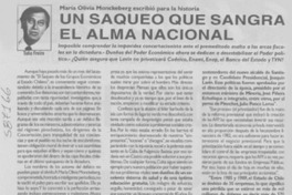 Un saqueo que sangra el alma nacional Un saqueo que sangra el alma nacional