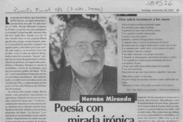 Poesía con miranda irónica  [artículo] Patricia Bravo