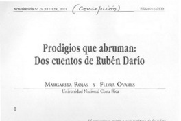 Prodigios que abruman, dos cuentos de Rubén Darío Prodigios que abruman, dos cuentos de Rubén Darío