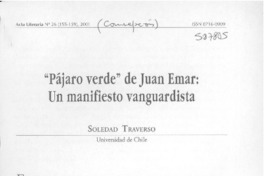 "Pájaro verde" de Juan Emar, un manifiesto vanguardista "Pájaro verde" de Juan Emar, un manifiesto vanguardista