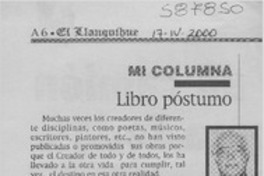 Libro póstumo  [artículo] Héctor Cuevas Miranda