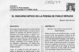 El discurso mítico en la poesía de Pablo Neruda  [artículo] Manuel Jofré Berríos
