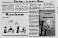 Neruda y su primer libro  [artículo] Marino Muñoz Lagos