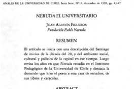 Neruda el universitario