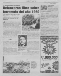 Relanzaron libro sobre terremoto del año 1960  [artículo]