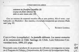 Pantalla delirante, los nuevos escenarios de la comunicación en Chile  [artículo] Miguel Valderrama