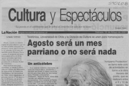 Agosto será un mes parriano o no será nada  [artículo]