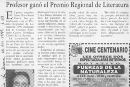 Profesor ganó el Premio Regional de Literatura  [artículo]