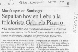 Sepultan hoy en Lebu a la foclorista Gabriela Pizarro Sepultan hoy en Lebu a la foclorista Gabriela Pizarro