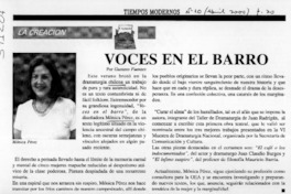 Voces en el barro  [artículo] Gustavo Fuentes