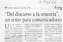 "Del discurso a la oratoria", un texto para comunicadores  [artículo]
