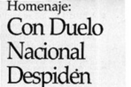 Con duelo nacional despiden a R. Rettig  [artículo]