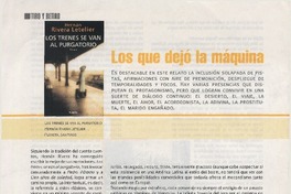 Los que dejó la máquina  [artículo] Patricia Espinosa