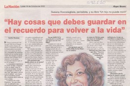"Hay cosas que debes guardar en el recuerdo para volver a la vida"  [artículo] Carolina Rousseau