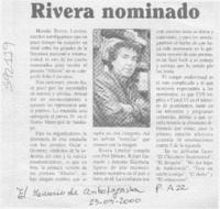 Rivera nominado  [artículo]