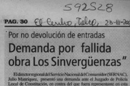 Demanda por fallida obra Los Sinvergüenzas  [artículo] Marcela Torres