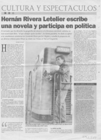 Hernán Rivera Letelier escribe una novela y participa en política  [artículo] Andrés Gómez