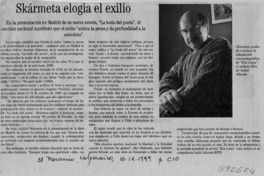 Skármeta elogia el exilio  [artículo]
