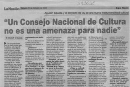 "Un Consejo Nacional de Cultura no es una amenaza para nadie"  [artículo] W. Haltenhoff