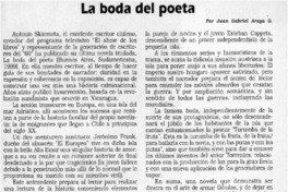 La boda del poeta  [artículo] Juan Gabriel Araya G.