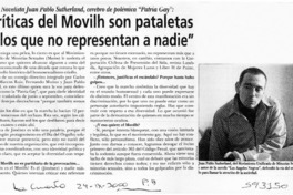 "Críticas del Movilh son pataletas de los que no representan a nadie"  [artículo]