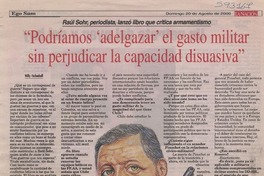 "Podríamos adelgazar el gasto militar sin perjudicar la capacidad disuasiva"  [artículo] Willy Haltenhoff