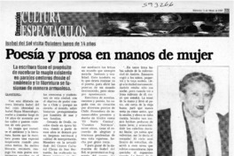 Poesía y prosa en manos de mujer  [artículo]