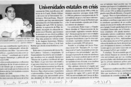 Universidades estatales en crisis  [artículo] Hernán Soto